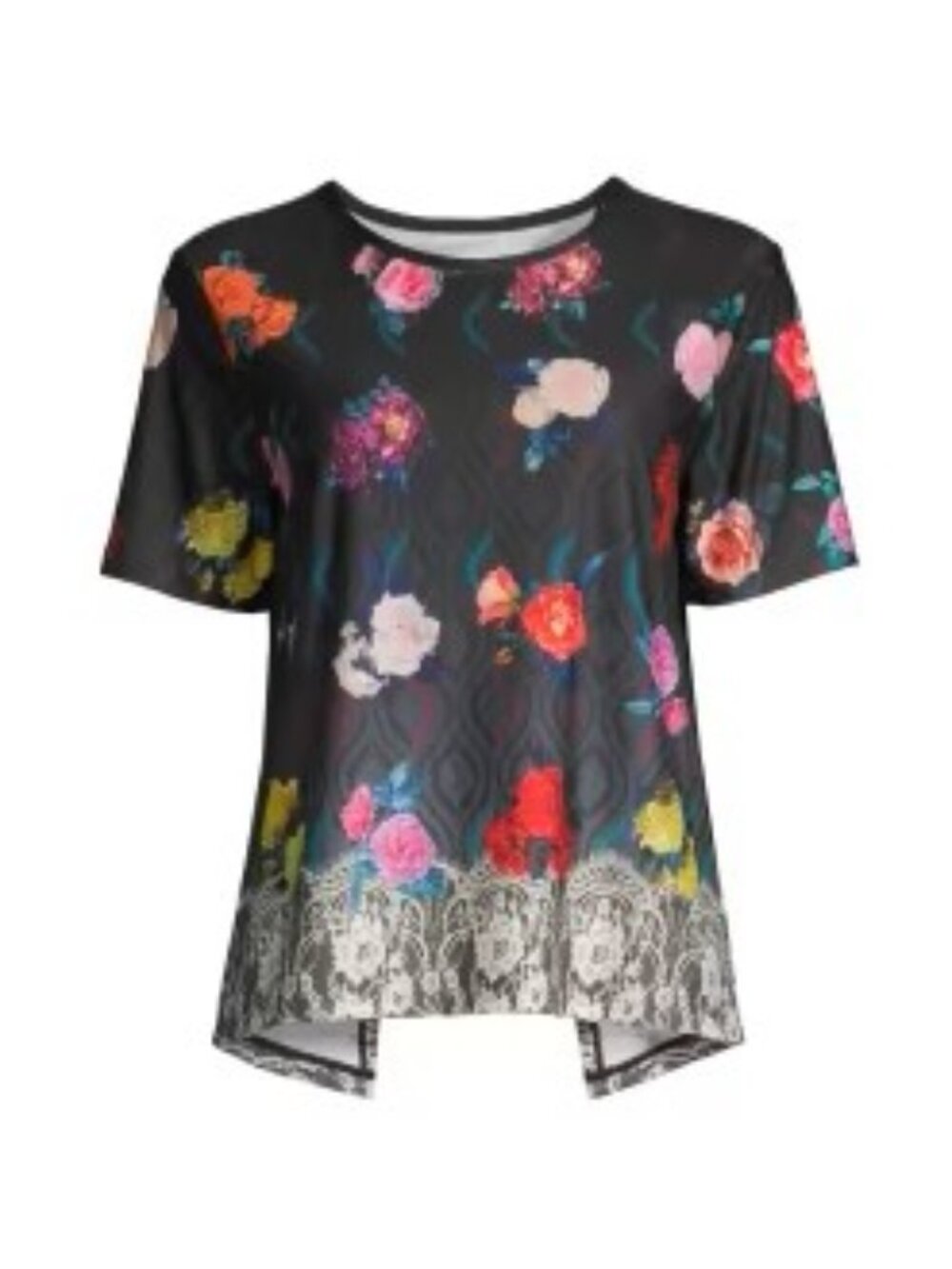 Johnny Was Active Floral Split Back top size M